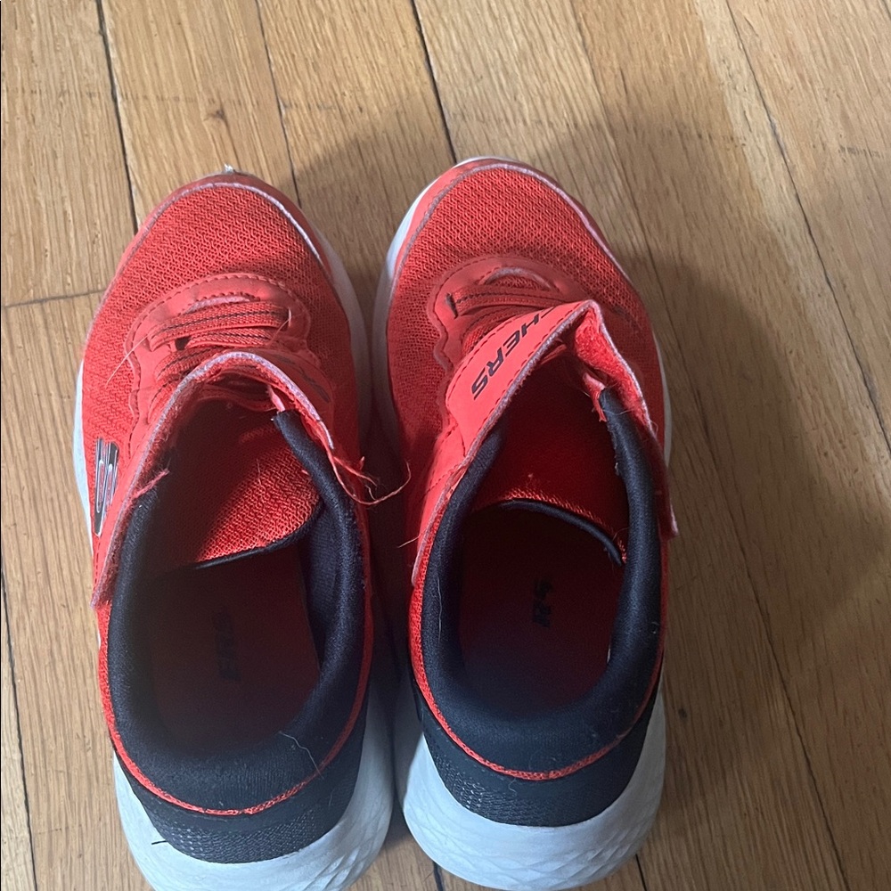 Skechers Kids Bright Red Slip-On Athletic Sneakers